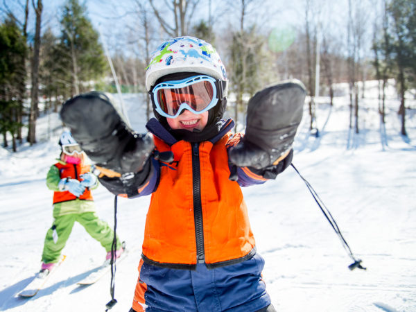 alyssa greenberg, children skiing, family friendly, family fun, mountain club on loon