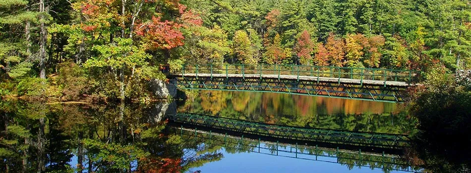 river, bridge, new hampshire, foliage, loon mountain